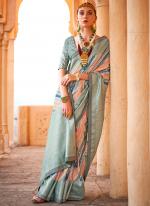 Silk Multi Colour Traditional Wear Printed Saree